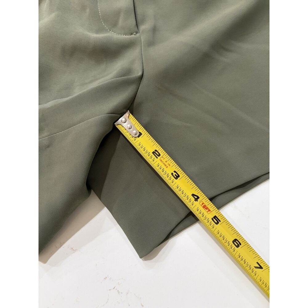 Quince Stretch Crepe Pleated Olive Green Shorts Size 6 Classic Summer Beach - Picture 6 of 6